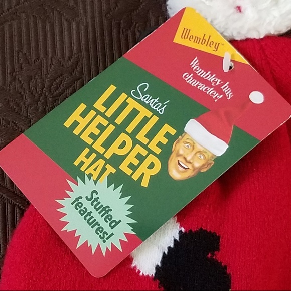 NWT SANTA CHRISTMAS HAT RED WHITE BLACK - Picture 3 of 8